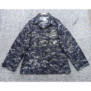 US Navy Digital Camo Working Uniform Top Size M Air Warfare Embroidered Blue